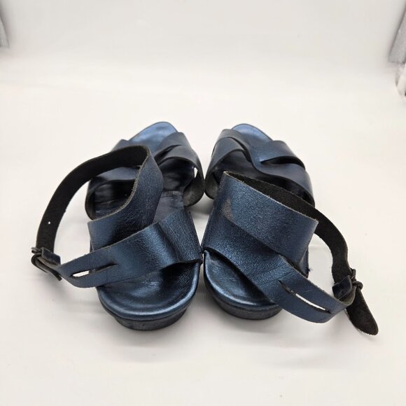 Trippen Womens Blue Calf Leather Venus Strappy Sandals Sz 7 EU 38 Beach Germany - Picture 3 of 10